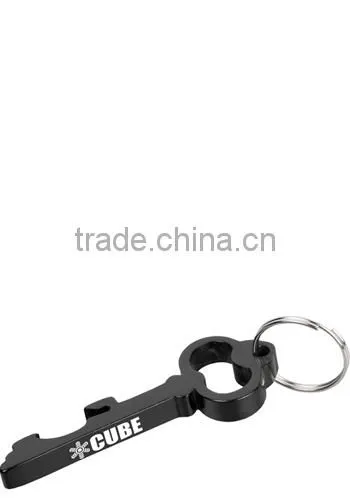 Metal Key-Shaped Bottle/Can Opener With Key Ring