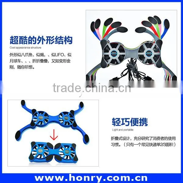 2016 Hot Selling 2 Fans Laptop Cooling Pad / Folding Laptop Cooler / USB Laptop Cooler photo-5