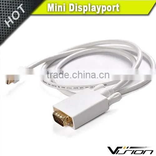 Mini DisplayPort to VGA Adapter Cable - 6Feet Black White Gold-Plated (Thunderbolt Compatible) MALE to MALE photo-2
