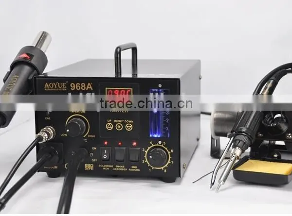 AOYUE 968A+ Soldering Station SMD/SMT Hot Air 3 in 1 Solder Station & Rework Machine Soldering Stations Electric Soldering Irons