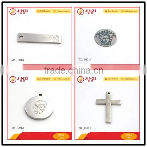 Different Kinds Stainless Steel Custom Printed Logo Charms Pendant Quality Choice
