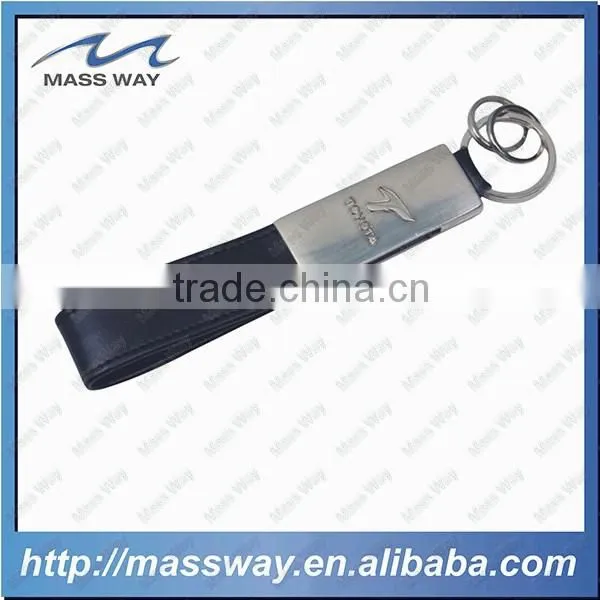 Handmade Decorative Blank Custom Red Leather Metal Key Chain photo-2