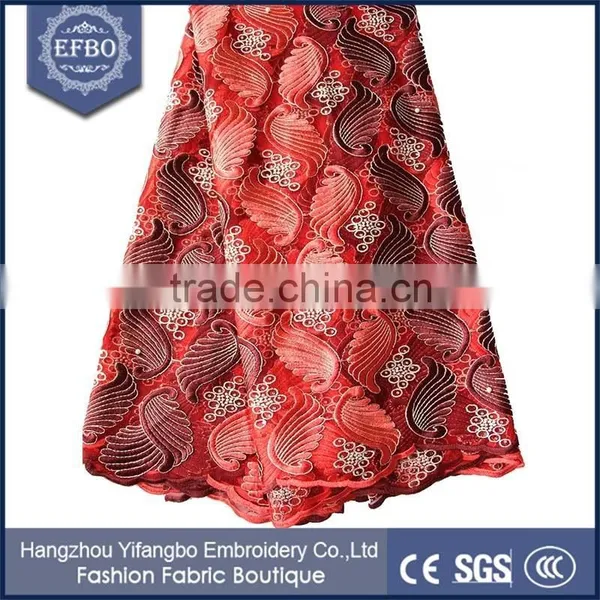 Indian Lace Embroidery Fabric Beaded French Lace Border for Wedding Dress photo-2
