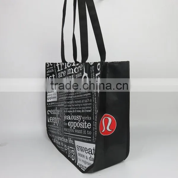 King Size Black Lululemon Reusable Tote Bag photo-3