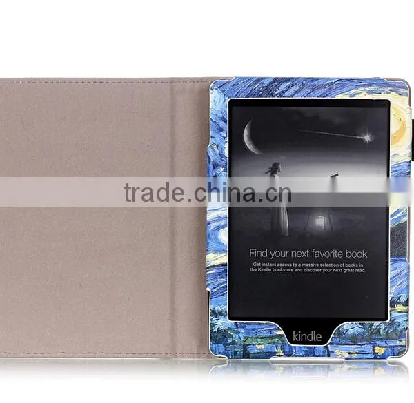 Exactly Fit Custom Printing Leather Case for 2016 New Kindle E-Reader, OEM Leather Case for E-Reader New Kindle 2016 photo-2