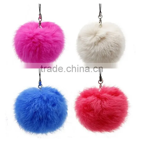 Colorful Rabbit Fur Ball Keychain photo-2