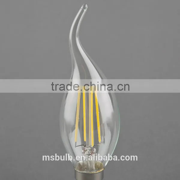 Mingshuai Chandelier LED Filament Candle Candelebra C35 Full Glass Lamp 4W E14 Dimmable photo-2