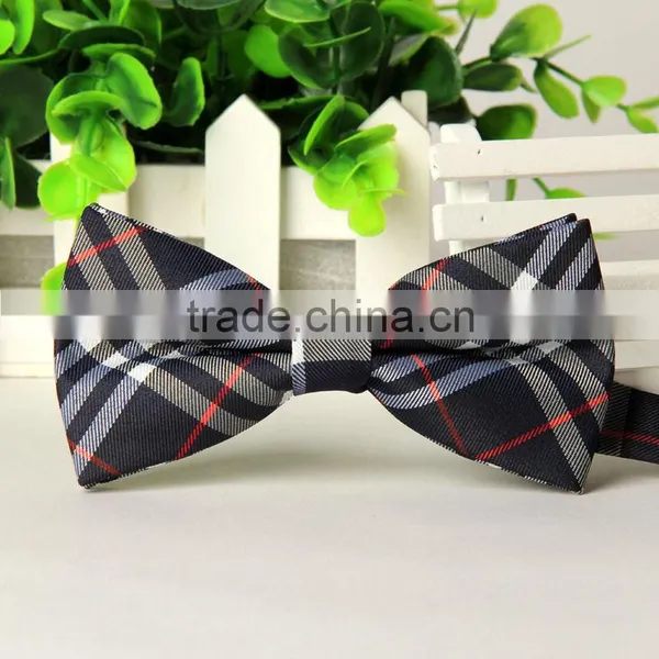 2016 Custom Made Double Sided Pre-tie Plaid Pattern Mens Bow Ties for Boys photo-4