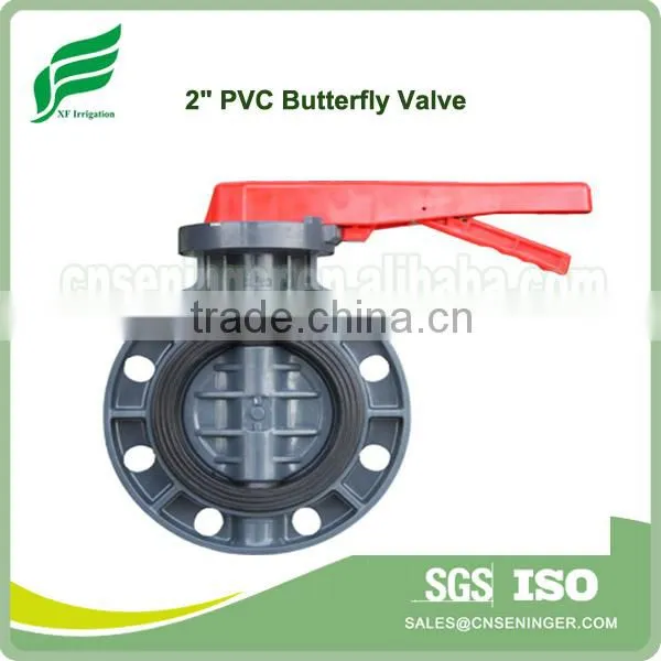 2" PVC Butterfly Valve With Red Handle photo-2