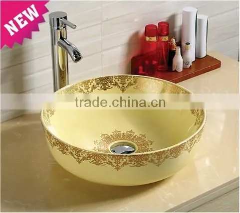 Special Offer Color Basin Shape Golden Color Design Stand Basin photo-2