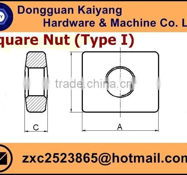 Square Nut Type I (Bicycle Fastener); Zinc Plated (Blue , White/bright , Yellow Zinc Finish ); M4, M8, M10. photo-5