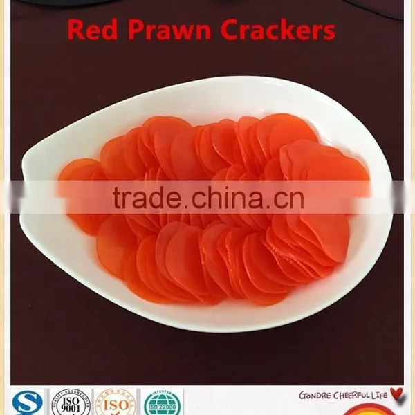 Freshly Fried Chinese Red Prawn Crackers Served in Restaurants or as a Family Pack photo-2