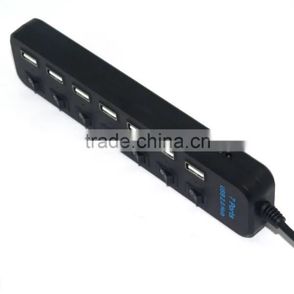Factory Direct Supply! Hot Sales!Type C 7 Port USB 2.0 Hub Adapter With Individual Power Switches photo-3