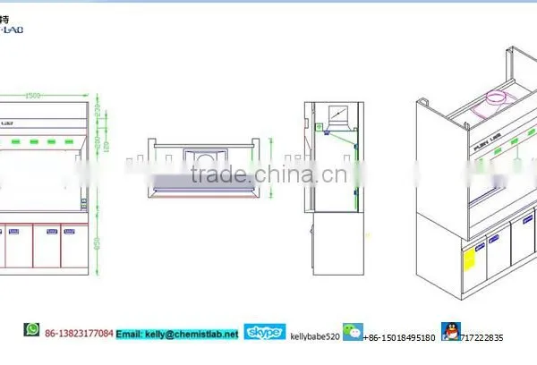 Biology Laboratory Steel Fume Hood With Drawers photo-5