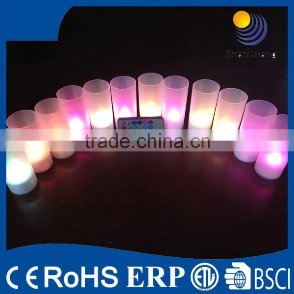 ABS Pillar Flamless Rechargeable Colorful Candle With Stand and Remote Control photo-3