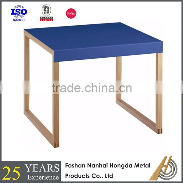 Colorful Wooden Coffee Table With Metal Top photo-4
