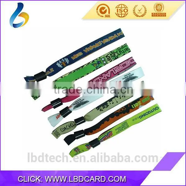 Cheap Price Printed Fudan F08 Woven Wristbands For Event RFID Fabric Wristband photo-2