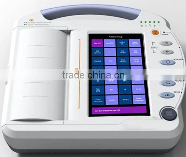 Twelve 12 Channel Portable 10 Inch ECG Machine TFT LCD Touch Screen Digital Electrocardiograph EKG-1212A photo-2