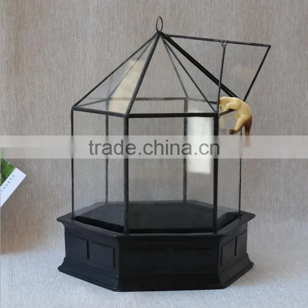 Micro Landscape Indoor Glass Greenhouse/ Clear Glass Indoor Plant Terrarium /Geometric Glass Terrarium photo-2