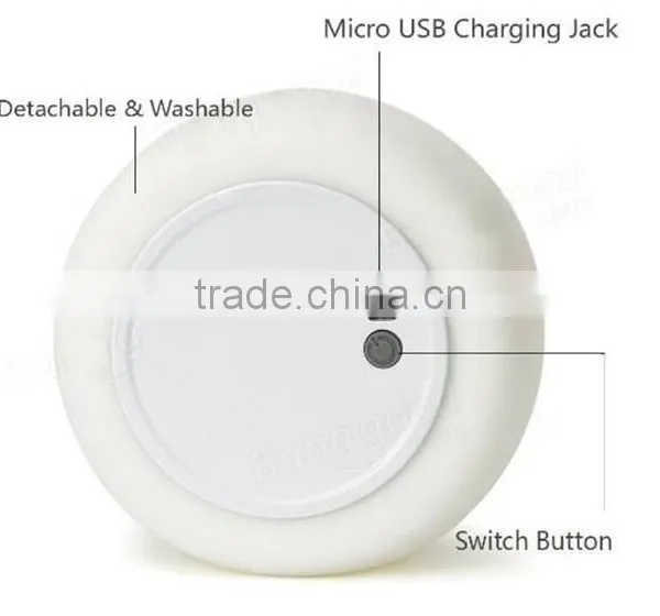 Rechargeable Color Changeable Silicone LED Sensitive Tap Control Night Light for Home photo-4