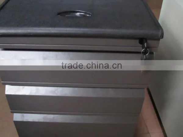 3 Drawers Metal Movable Cabinet Steel Mobile Pedestal With PVC Top photo-2