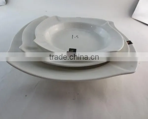Wholesale White Porcelain Dinner Soup Plate Set Rhombus-Shaped photo-2