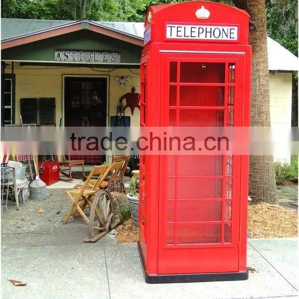 Cast Iron Antique Red Telephone Booth for Sale photo-3