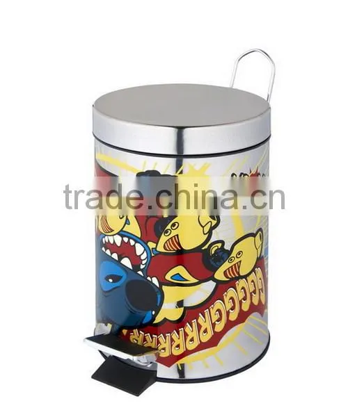 3L Small Cartoon Trash Can With Pedal photo-2