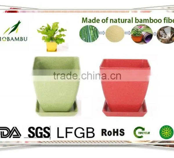 OEM Available No Pollution Antique Bamboo Fiber Flower Pots photo-5