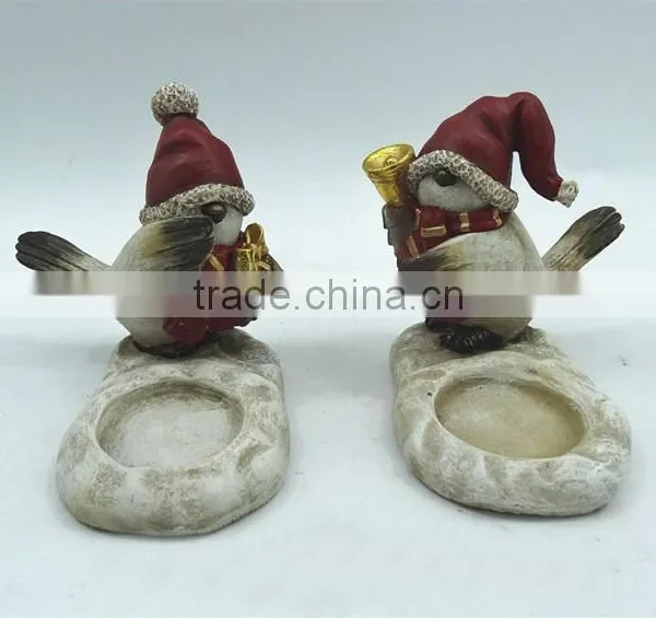 Custom Christmas Ornament Resin Bird Candle Holder photo-3