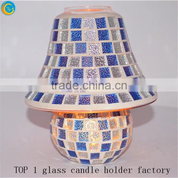 Glass Mosaic Antique Candlestick Holders photo-3