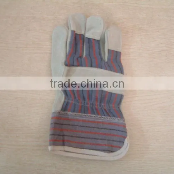Sunnyhope Patched Palm Canvas Back Cow Split Leather Work Glove photo-2