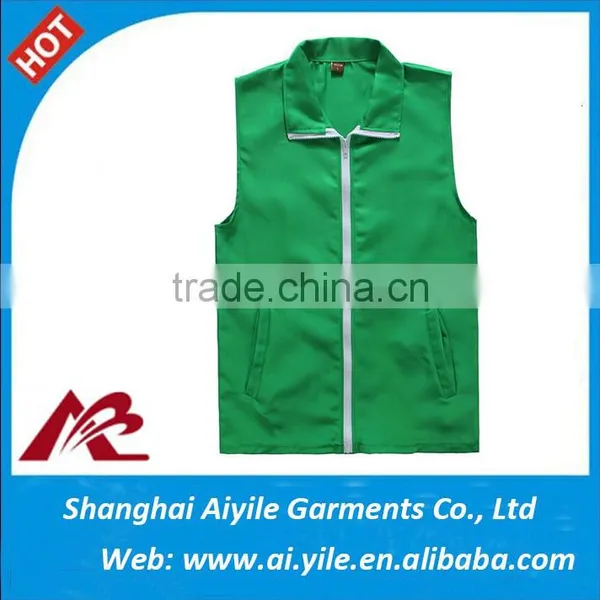 Audlts Green Volunteers Logo Printing Vest Design Unisex