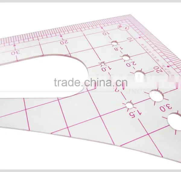 Kearing Brand1.2mmn Thick Sandwich Line Printing 1/4 Plastic Scale Ruler for Fashion Design Garment Measurement #8514 photo-6