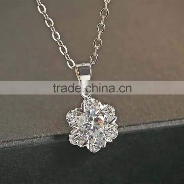 925 Sterling Silver Pendant Women Snowflake Necklace Pendant photo-3