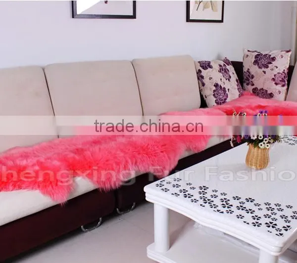 CX-D-112 Real Lamb Sheepskin Fur Wool Throw Blanket Fur Rug photo-3