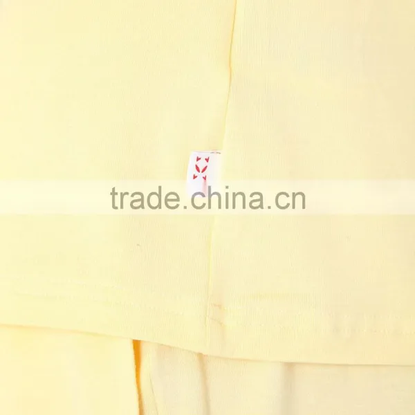 Men's Yellow Blank Summer Wholesale Cotton Pajamas photo-3