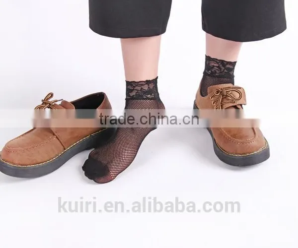 WS-33 Women Lace Ruffle Ankle Sock Soft Comfy Sheer Silk Cotton Elastic Mesh Knit Frill Trim Transparent Women's Socks photo-4
