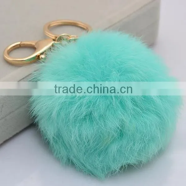 New Keychain Rabbit Fur Pompoms Pretty Tassel Fur Ball Keychain Fashion Keychain With Fur Pompoms photo-6