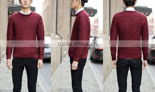 Crew Neck 3D Pattern Fashion Sweater for Men photo-3