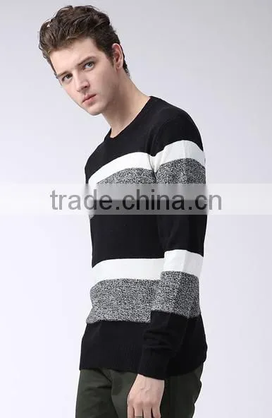 Popular Hot Sale Crew Neck Wool Stripe Sweater Pullover Men With Best Price photo-3