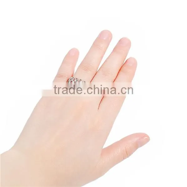 Copper Open Rings Silver Tone Hollow photo-3
