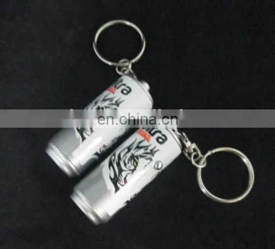 Plastic Mini Keychain With Unique Can Shape Keyring photo-3