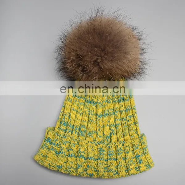 Custom Ladies Winter Hat With Fur Pom Pom photo-5