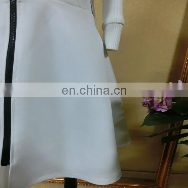 Powersweet 2014 Elegant New Design Aate Leather White Ladies Winter Dress photo-3