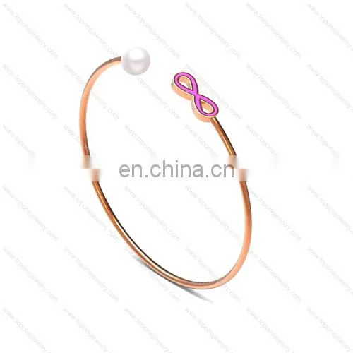 Cheap Wholesale Stainless Steel Infinity Women's Cuff Bangles Bracelets Jewelry Gifts photo-2