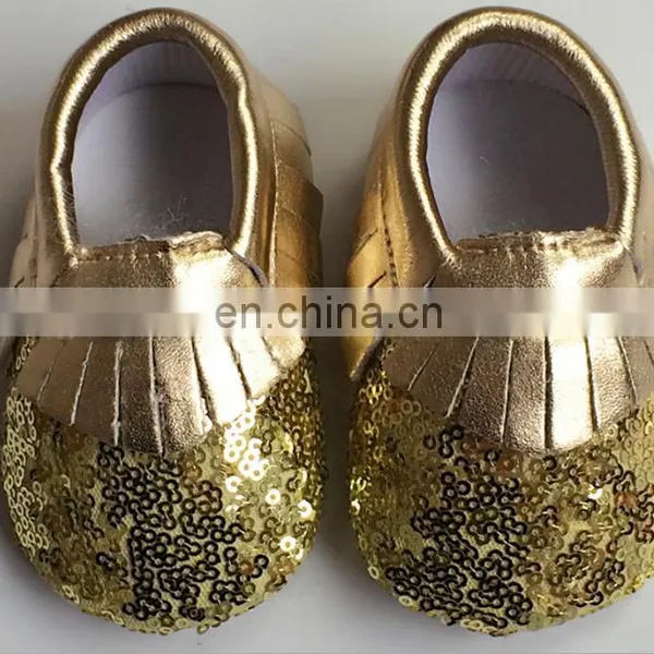 Hot Sale Cute Baby Glitter Shoes With the Fringe Moccasins photo-3