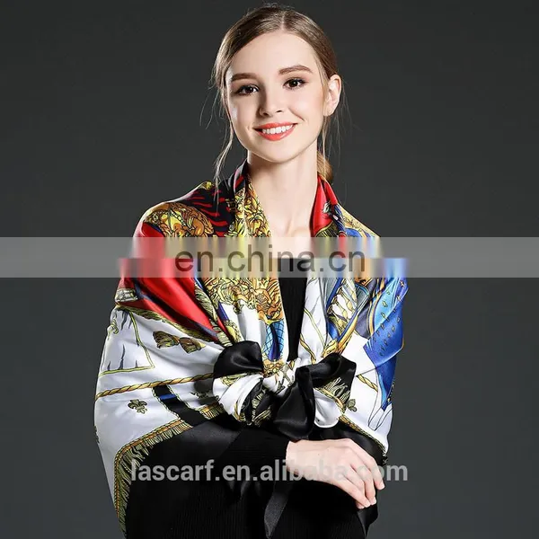 Women Big Square Silk Scarf 140*140cm photo-3