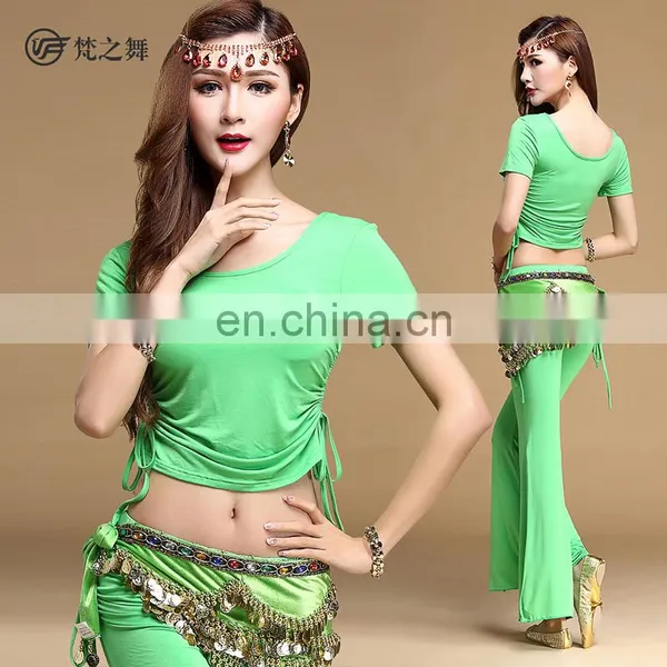 T-5115 Modal Summer Short Sleeve Practice Belly Dance Costume photo-2