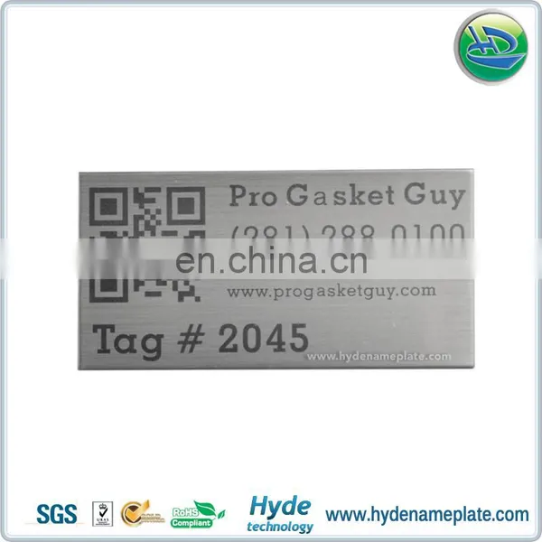 Anodized Aluminium Asset Tag Monochrome